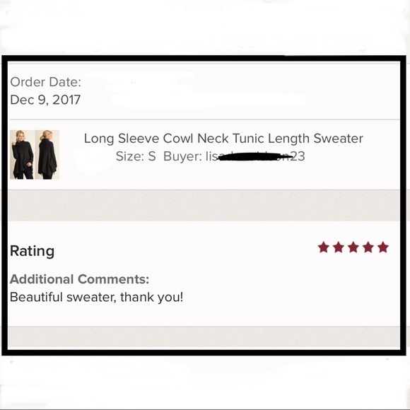 ❤️1 S Left❤️ Long Sleeve Cowl Neck Tunic Sweater - Picture 4 of 5